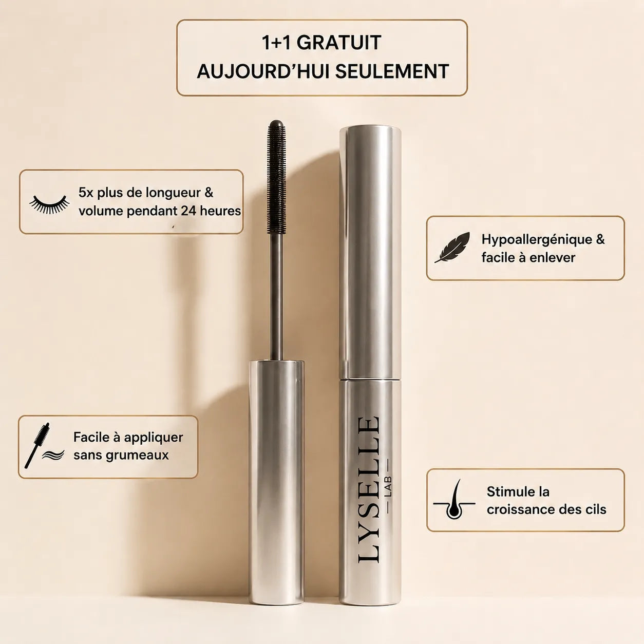 Lyselle — Le Mascara Métal conçu pour les cils matures