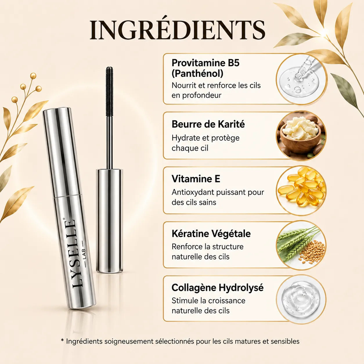 Lyselle — Le Mascara Métal conçu pour les cils matures